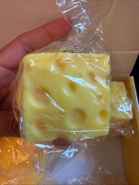 Novelty Cheese Cube Squishy Plush - Yellow